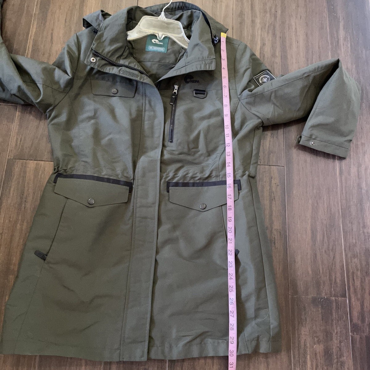 NEPA Army Green Cinch Waist Hooded Jacket Size M | eBay