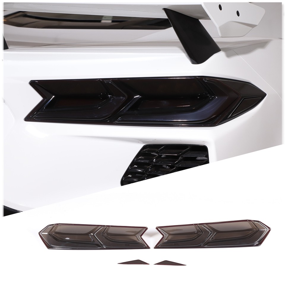 Rear Tail Light Blackouts Lens Taillight Smoked Trim Cover For C8