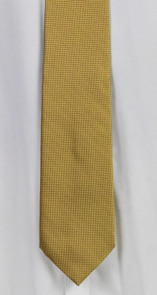 Corbata de seda de felpa extra a cuadros dorados colección de lujo Stefano Ricci como nueva 3,75 x 60 Foto 2 de 4