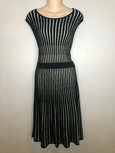 black and white striped sweater dress