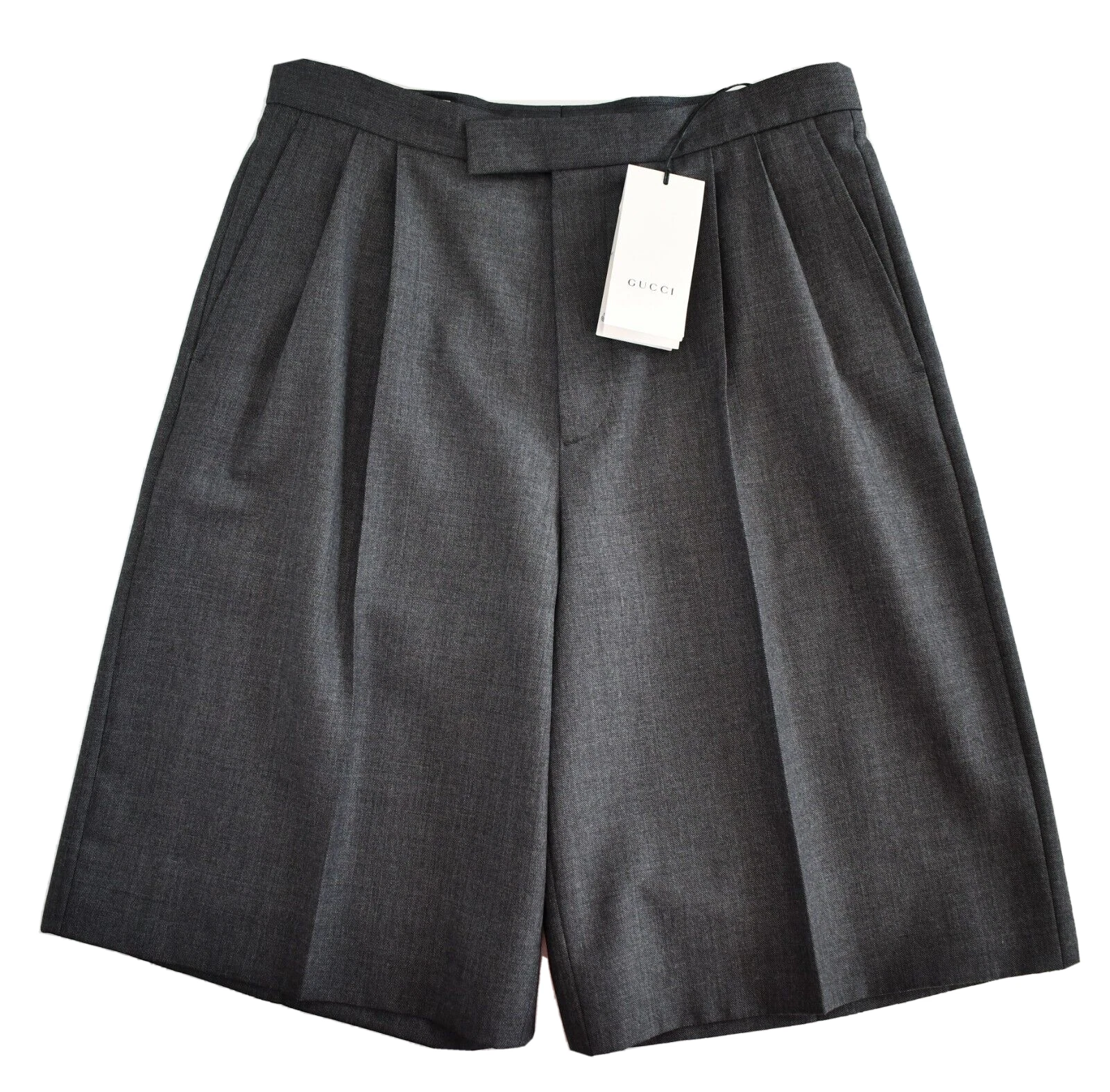 ?️ Short authentique GUCCI gris 100% laine plissé devant BERMUDA IT 48 W 32