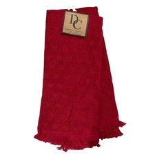 NEW S/2 Deborah Connolly Kitchen Towels Hearts Deep Red 100 Cotton