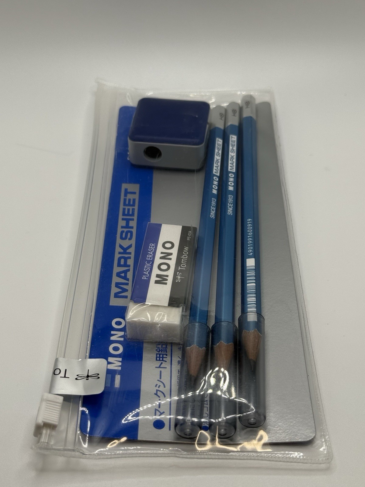 Tombow Mono Mark Sheet 3 HB Pencils, Eraser, & Sharpener. Sealed