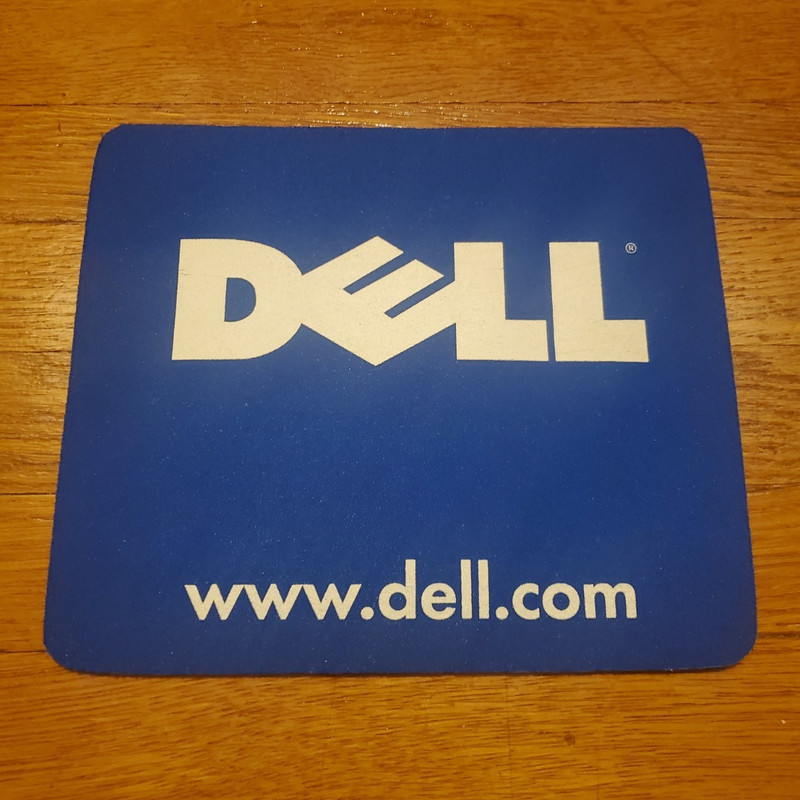 Vintage Dell Blue Mouse Pad with White Logo Design