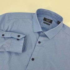 Original Penguin Heritage Slim Fit Button Up Shirt Mens Size 16 32/33 Blue