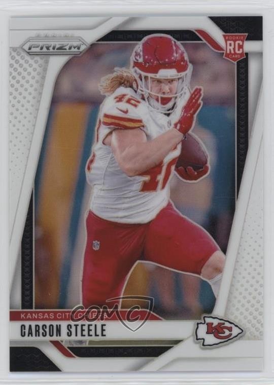 2024 Panini Prizm Rookies White Prizm 26/35 Carson Steele #377 Rookie RC rf2