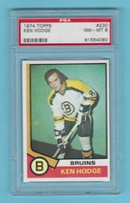1974-75 Topps 230 Ken Hodge Boston Bruins! PSA 8 NM-MT! ONLY 9 PSA HIGHER!