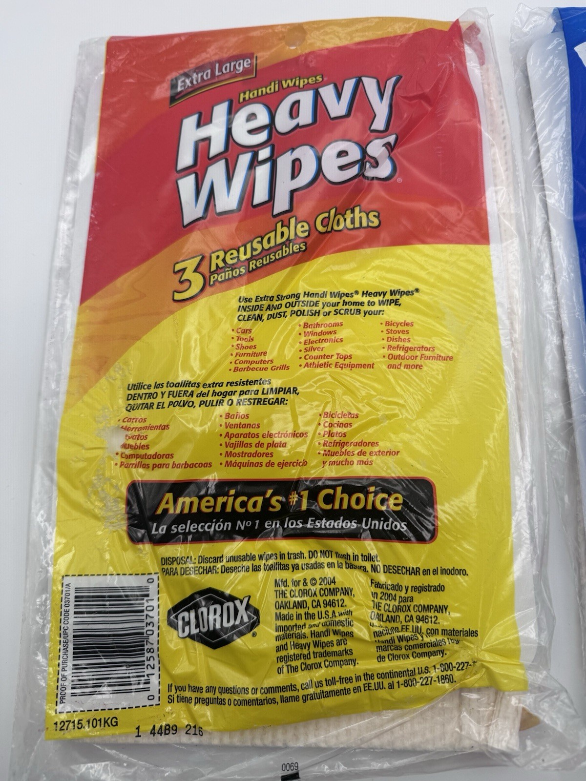 Clorox Handi Heavy Wipes Heavy Duty Reusable Cloths x2 Pks 3 Cloths Each Pack