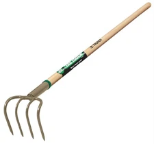 Truper 30024 Tru Tough 4-Tine Forged Cultivator, 5-Inch Head, 54-Inch Wood Handl