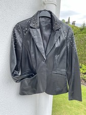 ❤️ Knaller Lederjacke von Clan aus Lammnappa, Gr.36/38 Schwarz, Strass ,Top ❤️