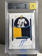 2024 National Treasures Collegiate JJ MCCARTHY RC PATCH AUTO 25/39 BGS 9 AUTO 10