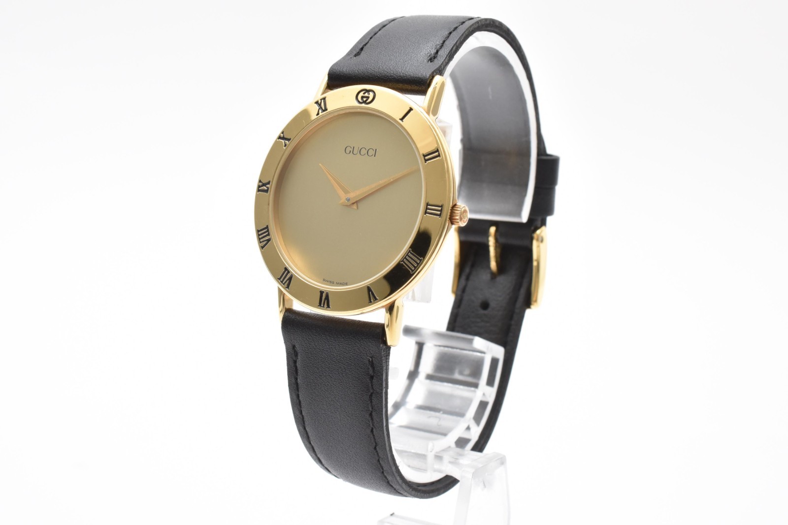 [NEAR MINT] GUCCI 3000.2.M 33mm Gold Dial Quartz Men's Watch FROM JAPAN