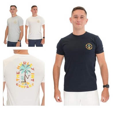 Hurley Herren T-Shirt Weiß Grau Navy Cool Ananas Print Kurzarm Baumwolle