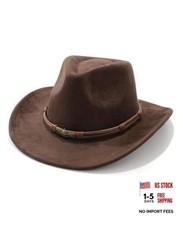 Cowboy Hat for Men Women Classic Cowgirl Hat Wide Brim Coffee skull Decoration