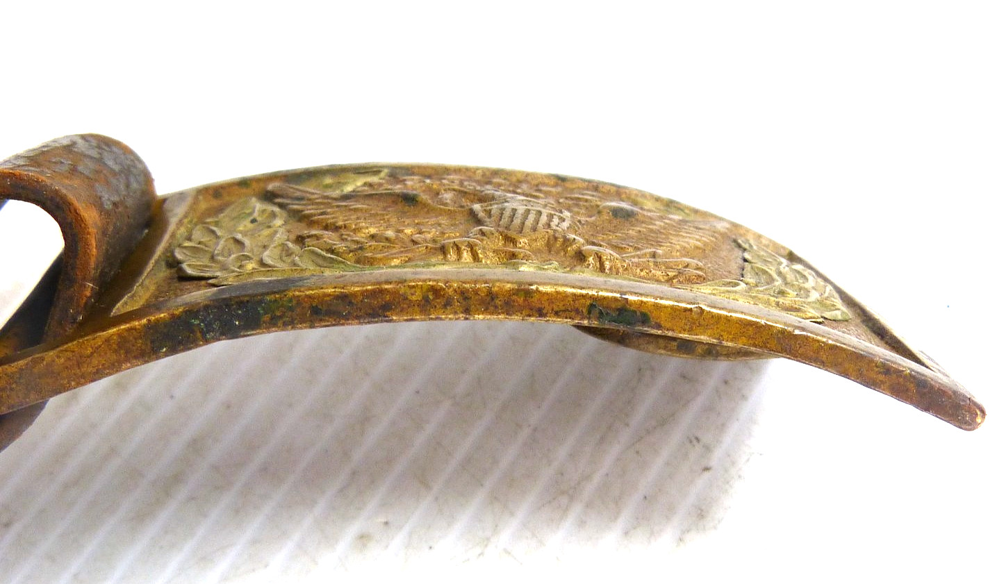 Beautiful Antique Model 1851 Eagle Belt Plate W Leather Belt / Hangers M1851