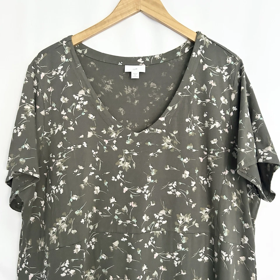 J Jill Womens Cottagecore Maxi Shift Dress Size 2X Prairie Peasant Stretch Boho - Image 2 of 4