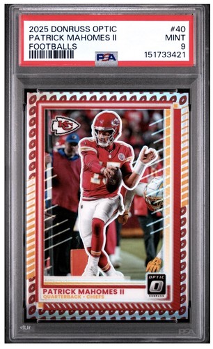 2025 Panini Donruss Optic - Patrick Mahomes II #40 Footballs /16 PSA 9 SSP! RARE