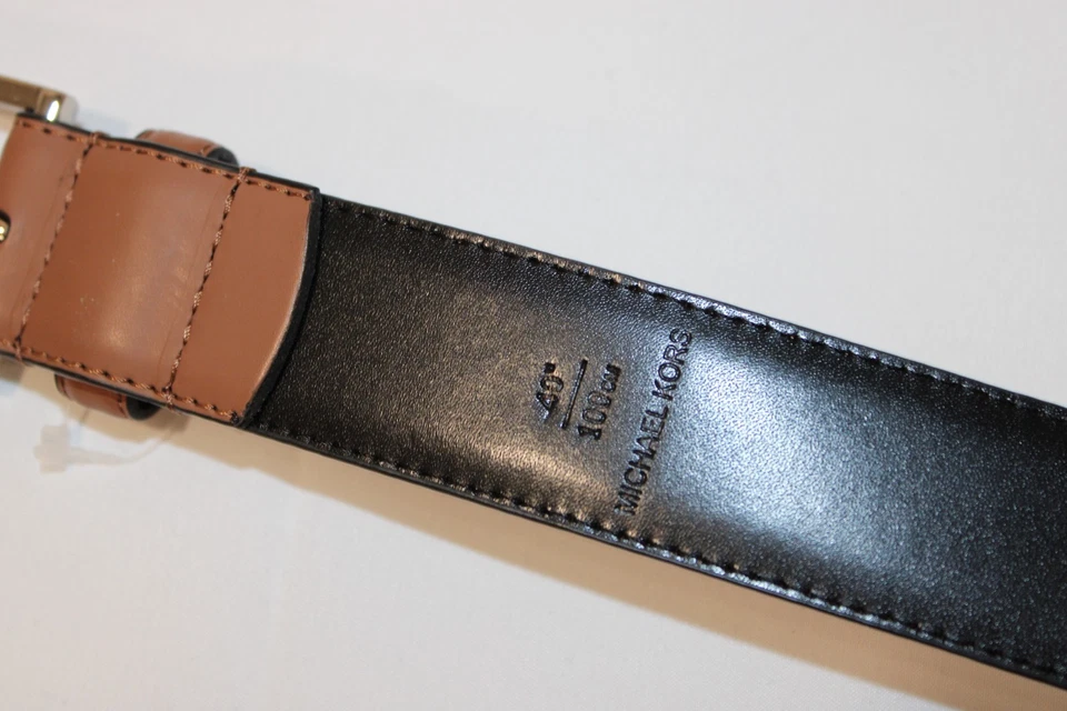 Cinturón de vestir Michael Kors para hombre color tostado equipaje imitación cuero talla 40 NUEVO $48 Foto 4 de 4