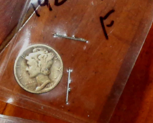 1927-S  SILVER MERCURY DIME - GRADES "FINE"
