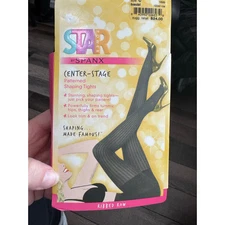 Star Power by Spanx Ribbed row Shaping Tights Size C BLACK