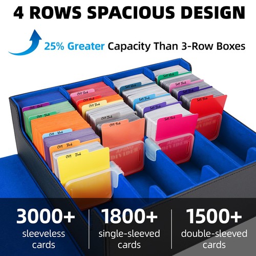 Trading Card Storage Box, MTG Deck Box with 48 Dividers & Supporters, Command... - Picture 2 of 7
