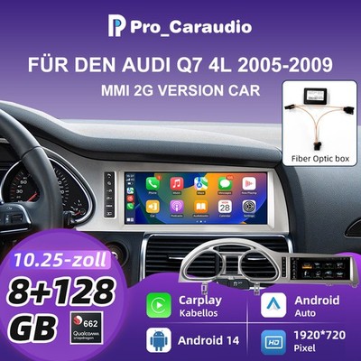 8+128G 10.25'' Android Auto CarPlay Für Audi Q7 4L CD Changer Display 2005-2009
