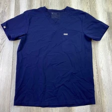 Figs Scrub Shirt Mens Medium Blue FM1500 Technical Collection Medical Uniform *