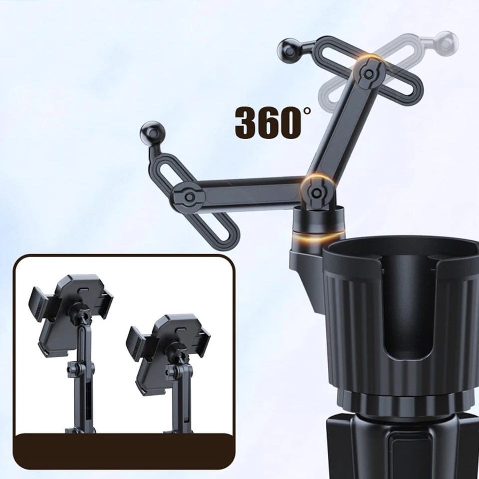 Porta-copo de carro para celular suporte de carro 360° organizador universal de bebidas - Imagem 3 de 4