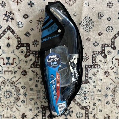 Tusa Sport Adult Snorkel and Mask Combo Clear Blue (New)