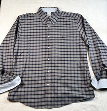 Brooks Brothers Regent Fit Shirt Mens XL stretch Button Down Plaid Flip Cuff