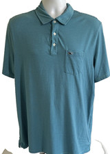 Vineyard Vines Polo Shirt Mens Large Blue Striped Edgartown Whale Pocket Golf