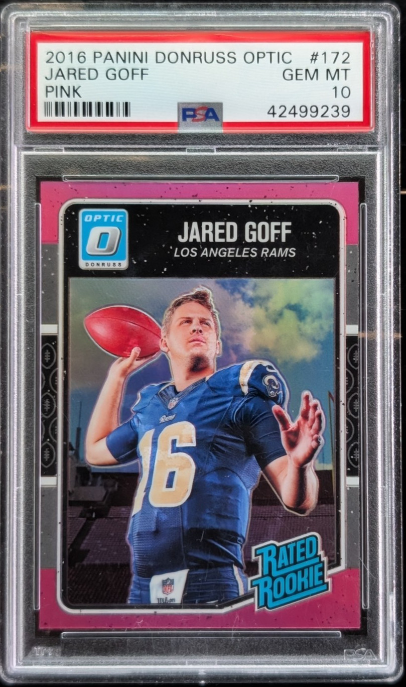 2016 Panini Donruss Optic Jared Goff Rated Rookie Pink PSA GEM 10 RAMS