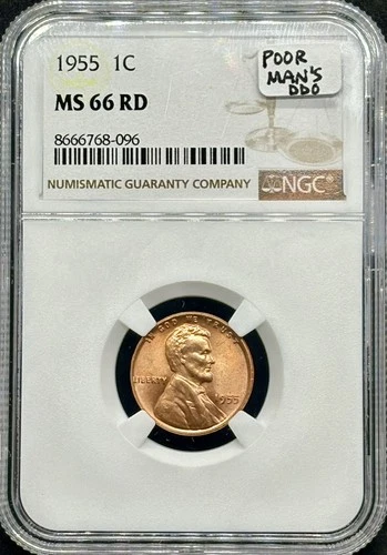 1955 Lincoln Head Wheat Cent NGC MS 66 RD Red Poor Man’s Double Die GEM BU Nice!