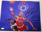 Dennis Rodman Signed Photo 11x14 METALLIC Pistons Bulls Worm Autograph HOF JSA