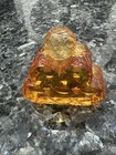 Vintage Chinese Yellow Amber Sculpture Carved Signed Paperweight Ram Head Liuli — photo 4