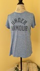 Under Armour HeatGear Women's M Blue Heathered Logo Crew Neck T-Shirt Loose — photo 5