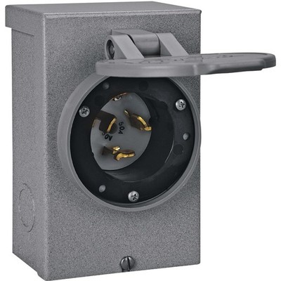 50-Amp CS6375 NEMA 3R Power Inlet Box,Gray