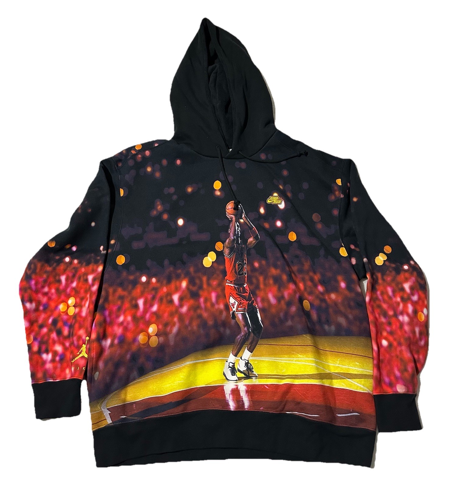 Jordan Photo Fleece Hoodie Black Allover Print Jumpman Nike DC9610-010 Mens 3XL