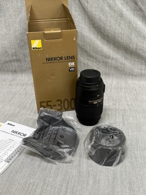 Nikon Nikkor 55-300mm f/4.5-5.6 VR AF-S ED Lens +hood+dust Bag