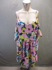 Asos Size 16 Womens Multicolor Beauty Open Shoulders Beauty Romantic Dress 927