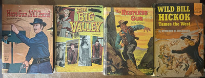The Big Valley High Chaparral Restless Gun  Lot of 4-TV Adventure Books