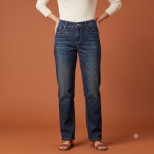 Chico's Platinum Ultimate Fit Straight Leg Jeans Dark Wash Size 1 Regular EUC