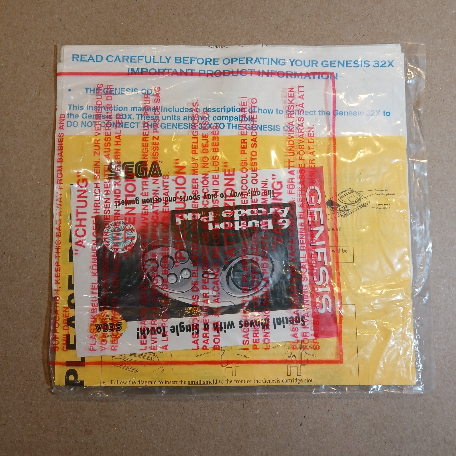 Sega Genesis 32x System Console Instruction Manual & Inserts Only Sealed NIB