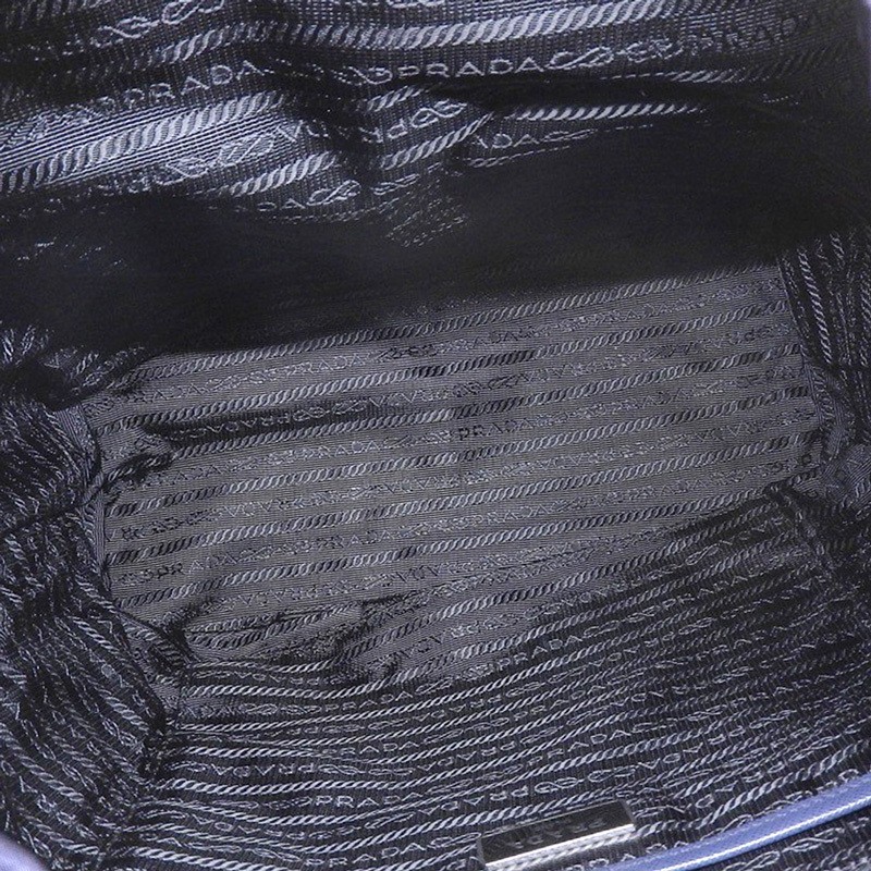 PRADA Backpack Rucksack Nylon Leather Navy 1BZ070 Used  OB2488 from japan thumbnail 4