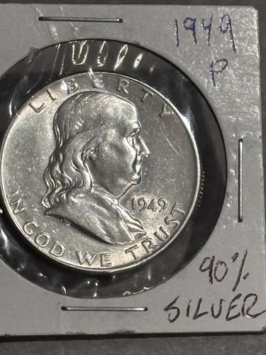 1949 AU Franklin Half Dollar 90% Silver