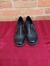 Clarks Bendables Black Leather Flats Slip On US Women  s Size 6 M Comfort