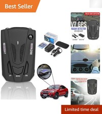 Stylish Black KF 16-Band Radar Detector with Laser and Voice Alerts for Safety