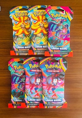 Lot of (6) Pokemon TCG : Chaos Rising Booster  pack sleeved