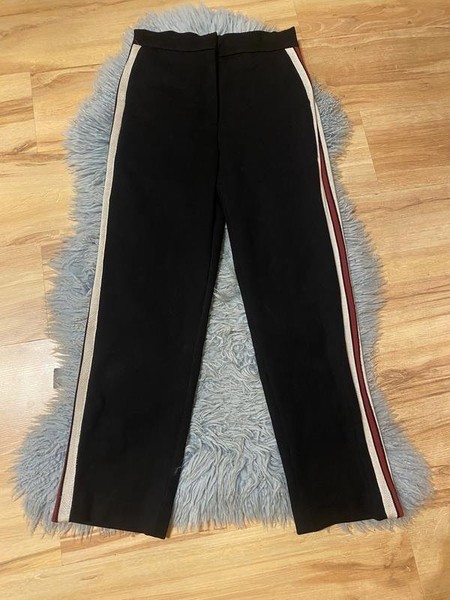 Women Sandro Paris Trousers Black Viscose 36 #NTVH