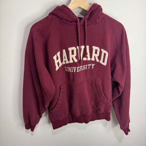 Jones & Mitchell Harvard Hoodie Adult Small Burgundy University Sweatshirt
